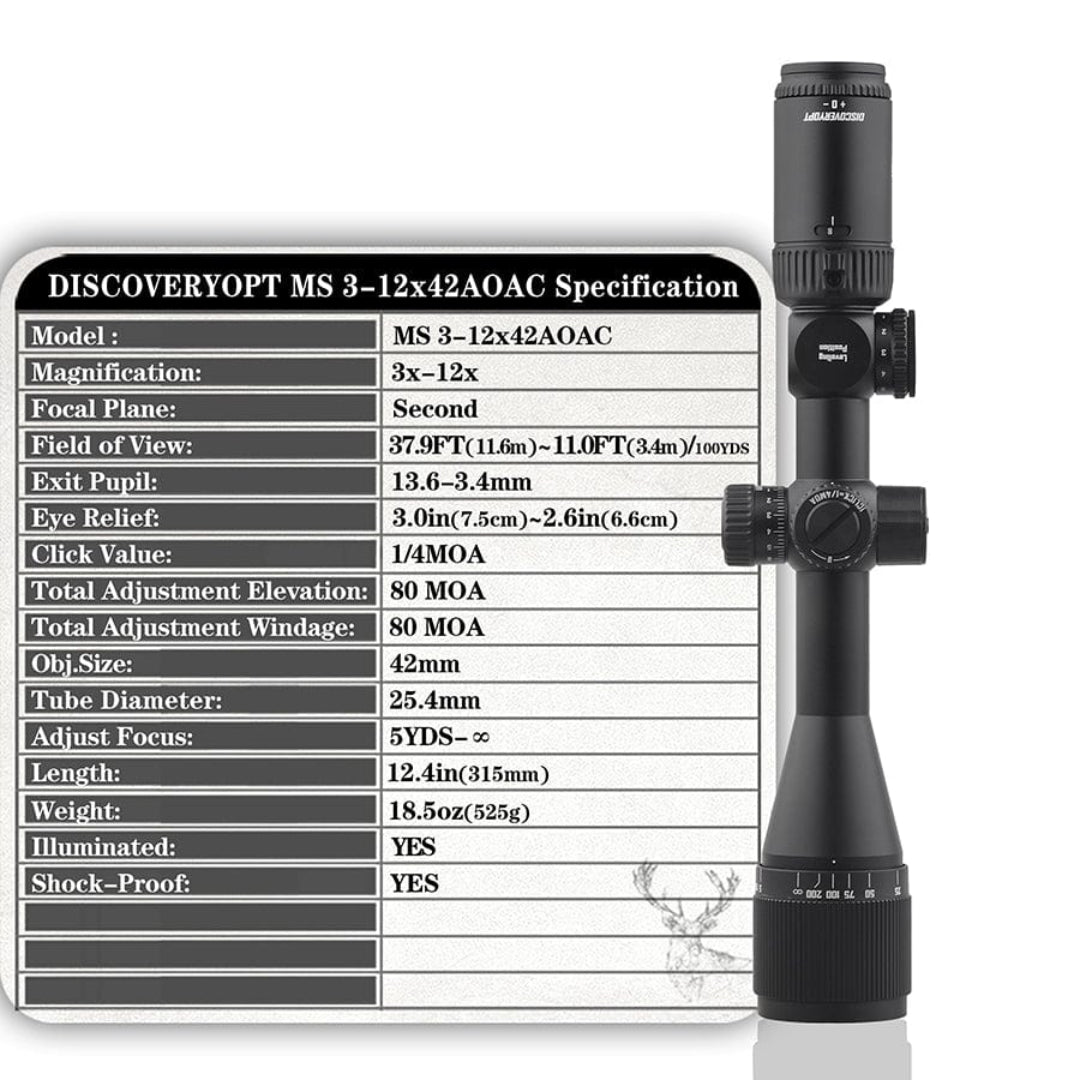 Discovery 3-12×42 AOAC SFP Scope