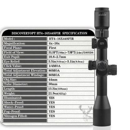 Discovery HT Gen II 4-16×44 SFIR FFP Scope